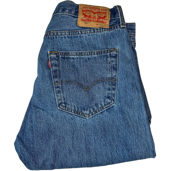 Levi's Other - Levi's 501 Men's Jeans W33 L30 Button‎ Fly Blue Denim Classic Fit Cotton